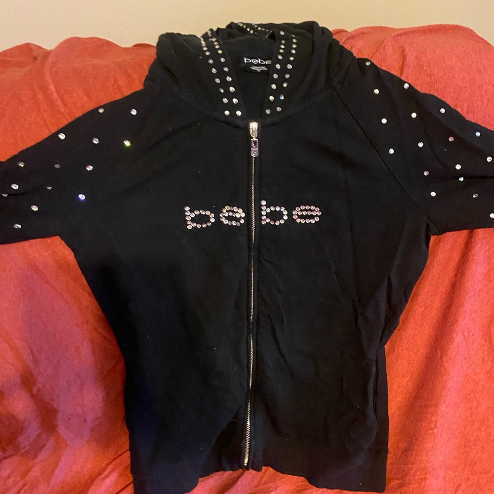 Bebe Black Jacket With Silver Studs - image 1